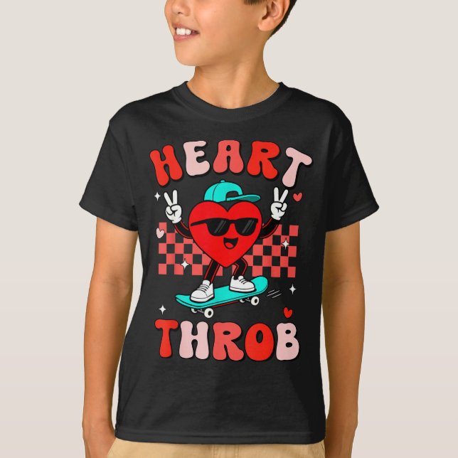 Camiseta Retro Groovy Heart Throb Valentines Day Toddlers B (Anverso)