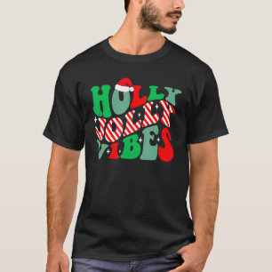 Camiseta Retro Groovy Holly Navidad jolly vibes a Navidades
