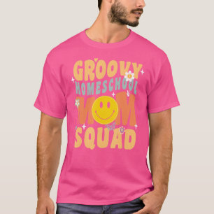 Camiseta Retro Groovy Homeschool Maestra Mamá Escuadrón 3 H