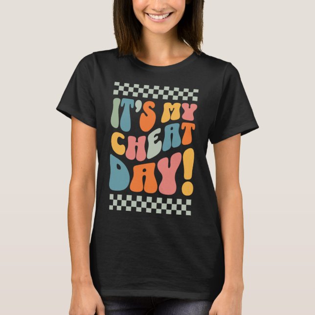 Camiseta Retro Groovy Itu2018s mi día de Cheat Workout (Anverso)