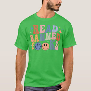 Camiseta Retro Groovy Leer libros prohibidos Gratis Lector 