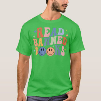 Camiseta Retro Groovy Leer libros prohibidos Gratis Lector 