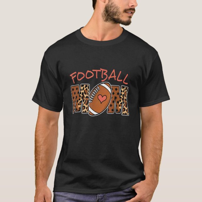 Camiseta Retro Groovy Leopard Family Match Football Mama Mo (Anverso)