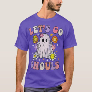 Camiseta Retro Groovy Lets Go Ghouls Ghost 70s Hippie Hallo