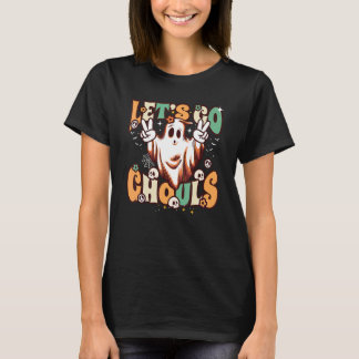 Camiseta Retro Groovy Let's Go Ghouls Halloween Ghost Outfi