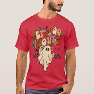 Camiseta Retro Groovy Let's Go Ghouls Halloween Ghost Outfi