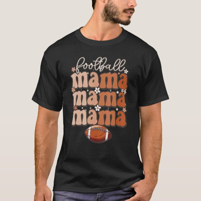 Camiseta Retro groovy lindo fútbol mamá futbol mamá madre m (Anverso)