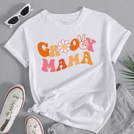 Camiseta retro groovy mama Primer cumpleaños