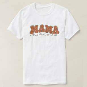 Camiseta Retro Groovy Mama Terracota Floral