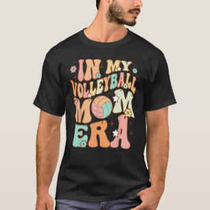 Camiseta Retro Groovy Mom Voleibol Cup En Mi Voleibol