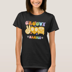 Camiseta Retro Groovy Nannie Abuela Familia Matando a Madre