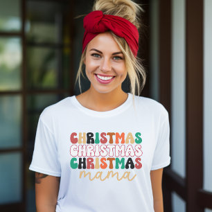 Camiseta Retro Groovy Navidades Mama