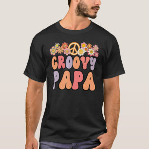 Camiseta Retro Groovy Papa y familia ventilado Primer cumpl