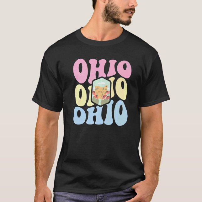 Camiseta Retro Groovy Pastel Ohio State Home I Love Ohio Fl (Anverso)