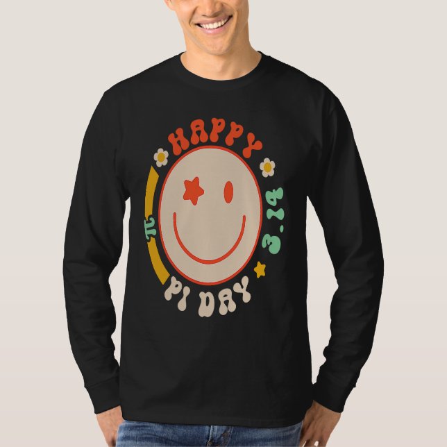 Camiseta Retro Groovy Pi Day 3 14 Pi Symbol Science Math Te (Anverso)
