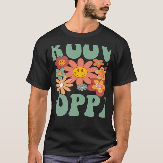 Camiseta Retro Groovy Poppa Familia Matemática Primer Cumpl (Anverso)
