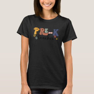 Camiseta Retro Groovy Pre K Teacher de vuelta a la escuela