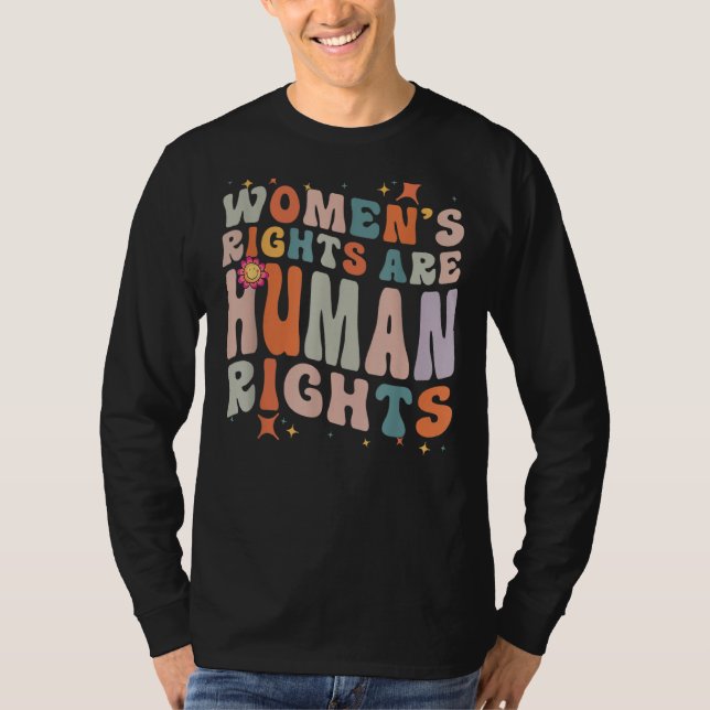 Camiseta Retro Groovy Pro Elección Apoyo humano Ri femenino (Anverso)