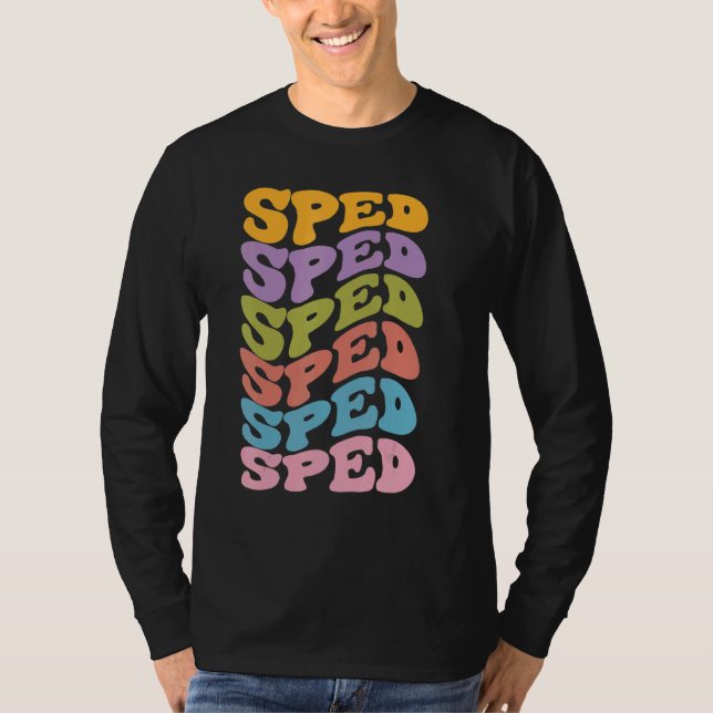Camiseta Retro Groovy Profesores de Educación Especial de v (Anverso)