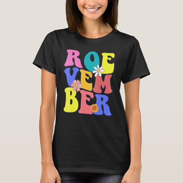 Camiseta Retro Groovy Roevember Suppo feminista de derechos (Anverso)