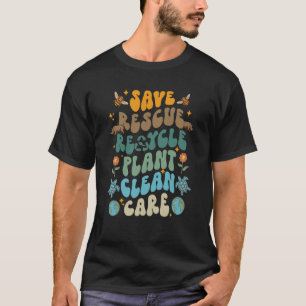 Camiseta Retro Groovy Salven abejas Rescate Animales Recicl
