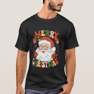 Camiseta Retro Groovy Santa Claus Feliz Navidad 2023 Hombre