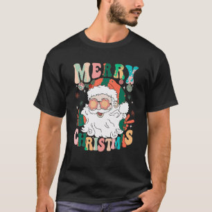 Camiseta Retro Groovy Santa Claus Feliz Navidad 2023 Mujere