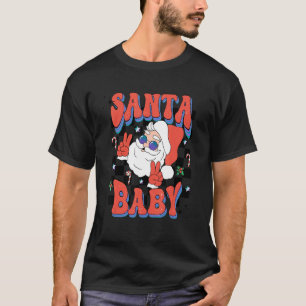 Camiseta Retro Groovy Santa Claus Rocks Niños Chris