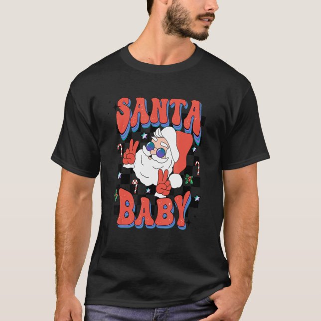 Camiseta Retro Groovy Santa Claus Rocks Niños Chris (Anverso)