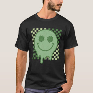 Camiseta Retro Groovy Shamrock Smile Face St Patricks Day H