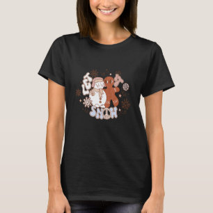 Camiseta Retro Groovy Snowman Y Gingerbread Man Lo Dejaron