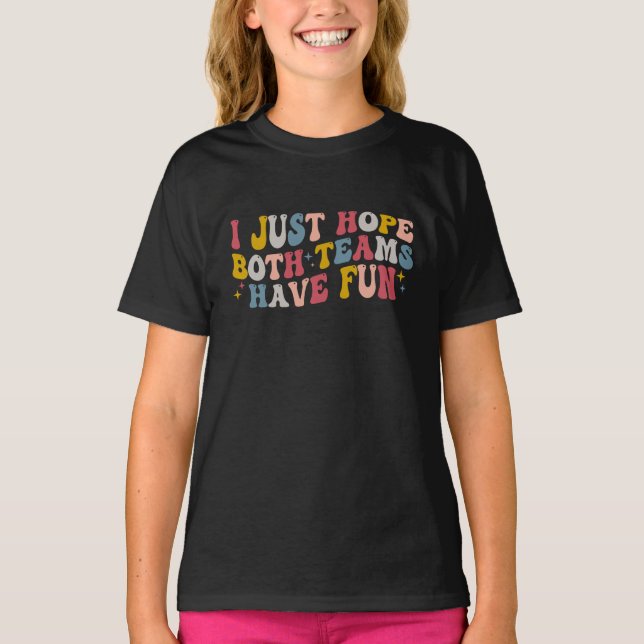 Camiseta Retro Groovy Solo Espero Que Ambos Equipos Se Dive (Anverso)