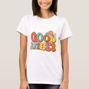 Camiseta Retro Groovy Sonrisa Daisy Buenos Vibes