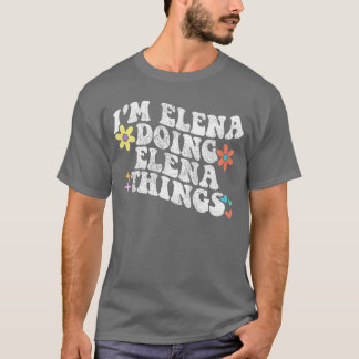 Camiseta Retro Groovy Soy Elena Haciendo Cosas De Elena Div