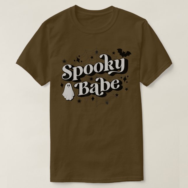 Camiseta Retro Groovy Spooky Babe Spooky Vibes Funny Hallow (Diseño del anverso)