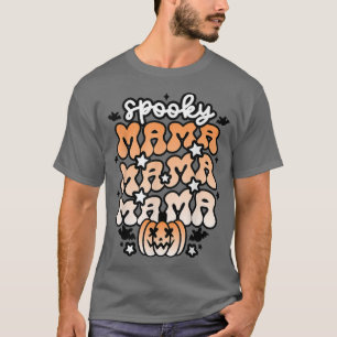 Camiseta Retro Groovy Spooky Mama Spooky Season Funny Hallo