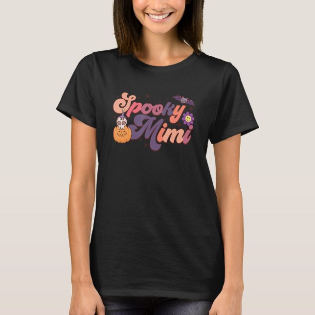 Camiseta Retro Groovy Spooky Mimi Guay Grandma Halloween (Anverso)