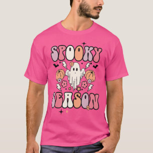 Camiseta Retro Groovy Spooky Season Cute Ghost Boo Squad Ha