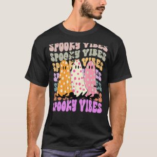 Camiseta Retro Groovy Spooky Vibes Cute Fantasma Chicas Hal