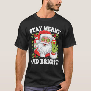 Camiseta Retro Groovy Stay Merry Y Bright Santa Claus Hol