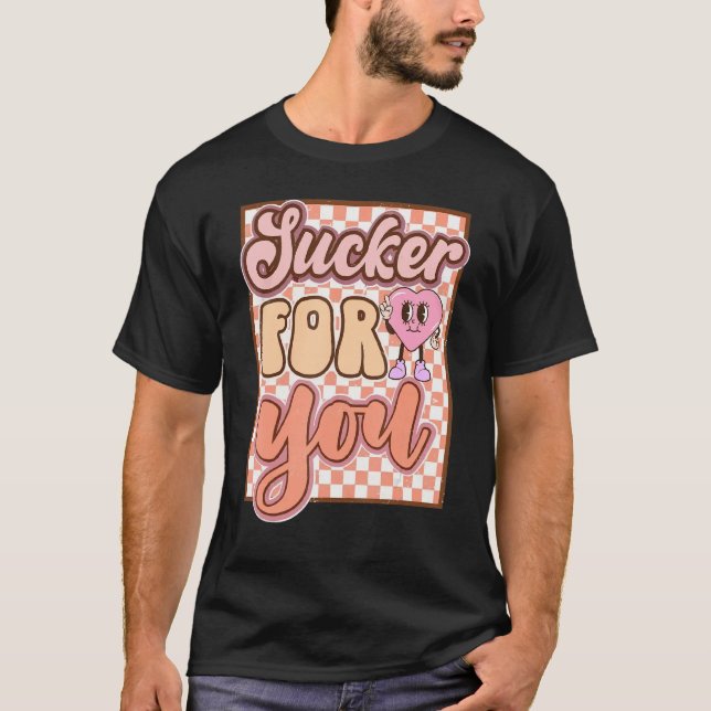 Camiseta Retro Groovy Sucker para ti Feliz Día de San Valen (Anverso)