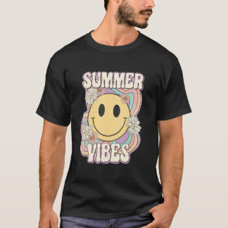 Camiseta Retro Groovy Summer Vibes For Women Men Kids Summe