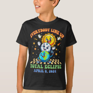 Camiseta Retro Groovy Todos alinean Eclipse Solar Total