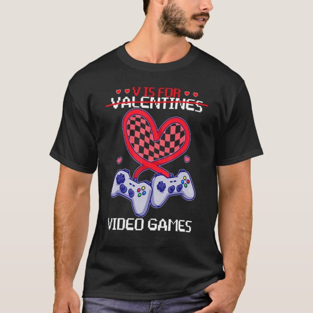 Camiseta Retro groovy V Es Para Videojuegos Día de San Vale (Anverso)