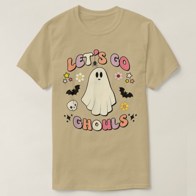 Camiseta Retro Groovy Vamos Ghouls Boo Ghost Cute Hallow (Diseño del anverso)