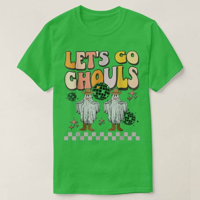 Camiseta Retro Groovy Vamos Ghouls Ghost 70 Hippie Hall (Diseño del anverso)
