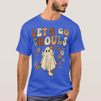 Camiseta Retro Groovy Vamos Ghouls Ghost Hippie Hallowee