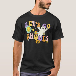 Camiseta Retro Groovy Vamos Ghouls Halloween Fantasma Boo