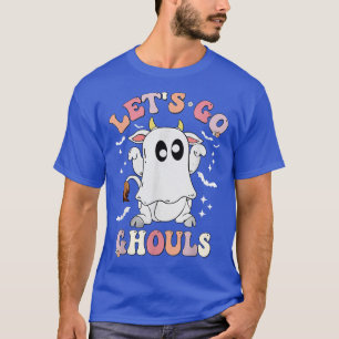 Camiseta Retro Groovy Vamos Ghouls Halloween Ghost Cow C