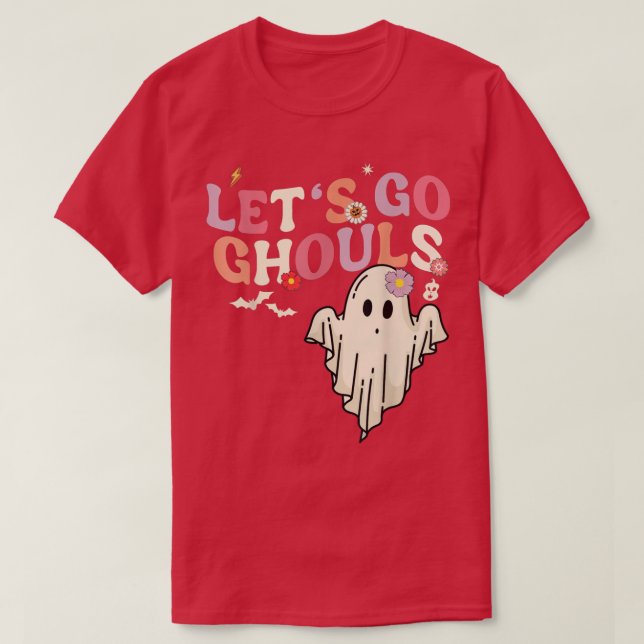 Camiseta Retro Groovy Vamos Ghouls Halloween Ghost Funny (Diseño del anverso)